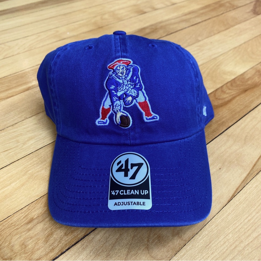 New England Patriots Hat Cap Men’s Strap Back Royal Blue NFL Football 47 Brand